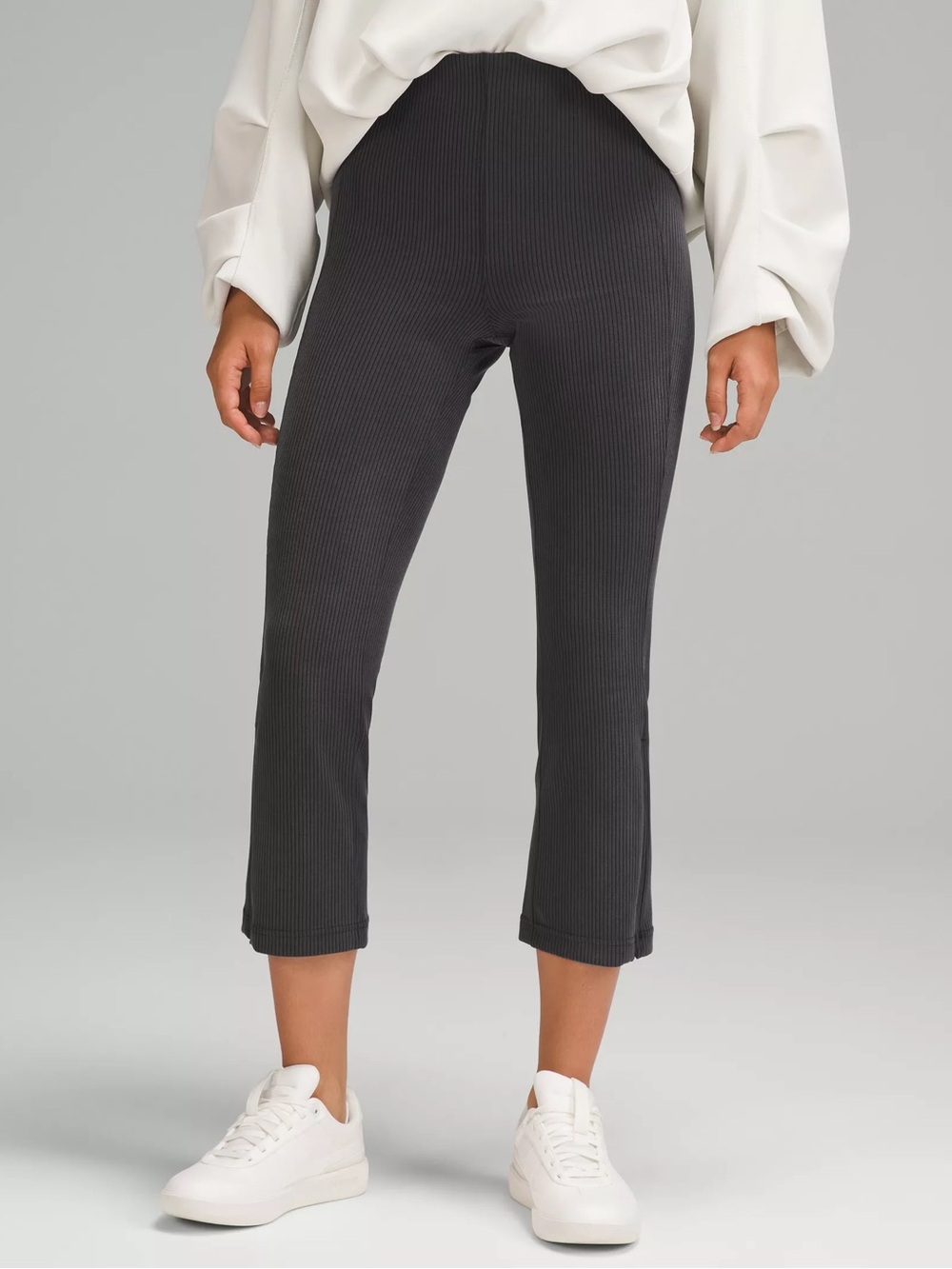 Lululemon Ribbed Softstreme zip-leg high rise crop pant